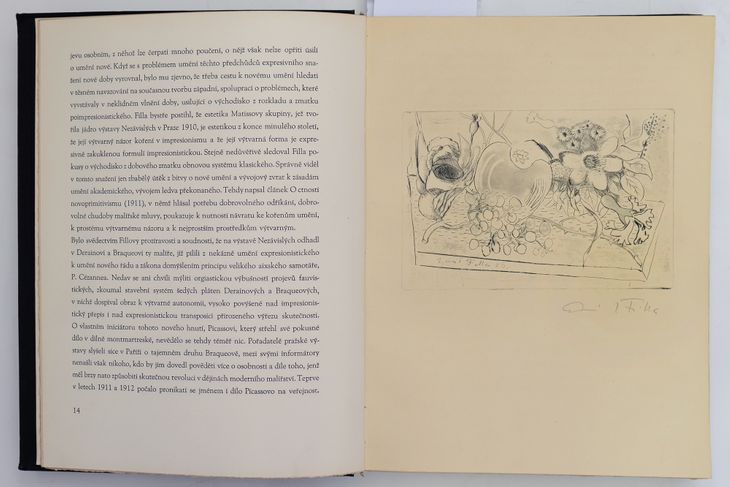Zátiší s květinami a plody - originální grafický list vevázaný do bibliofilie č. 28 - 1