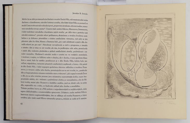 Zátiší se skleničkou a mišpulí - originální grafický list vevázaný do bibliofilie č. 28 - 1